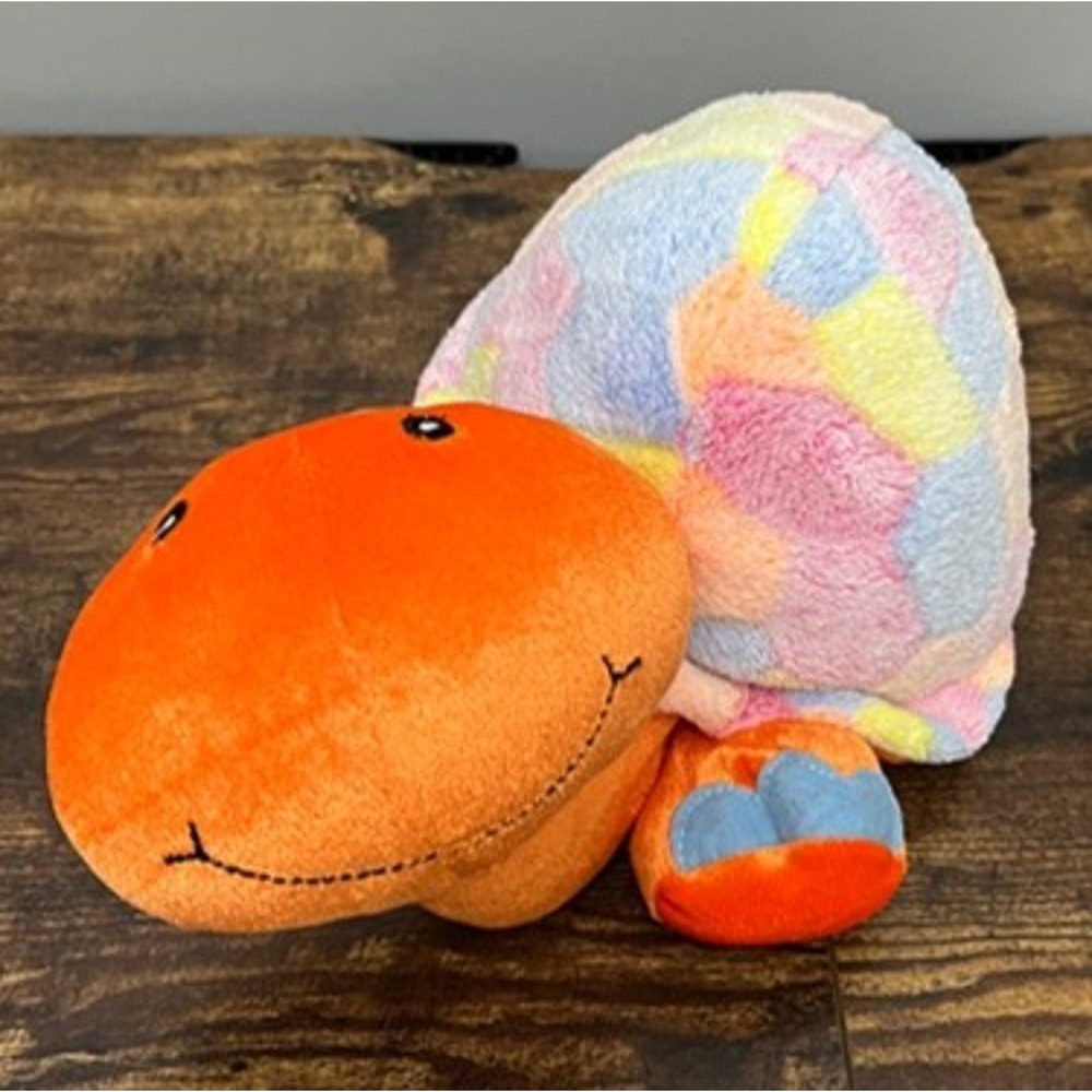NEN Entertainment Network Orange Turtle Plush Multi-Color Patchwork Shell 12"
